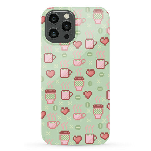 Pastel Coffee Pixel Art Pattern Phone Case